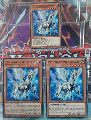 Yugioh Playset - 3x ZW - Pegasus-Zwillingssäbel - LIOV-DE001 - 1.Aufl. - DE/NM