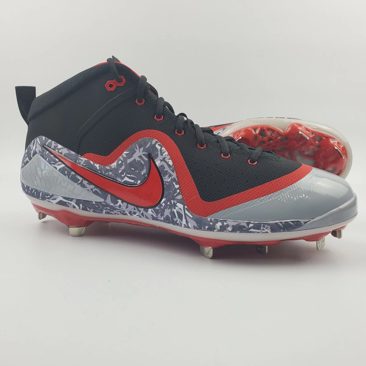 Nike Force Zoom Trout 4 Baseball Cleats Mens 14 Black Red Grey