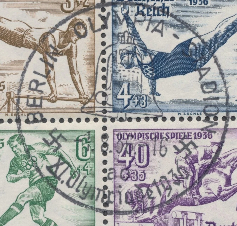 Germany Stamps: 1936 Summer Olympic Games, Minisheet set with First Day Cancel - Image 3 of 4