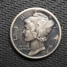 1916 **P** MERCURY HEAD SILVER DIME  - FREE SHIPPING! C2478