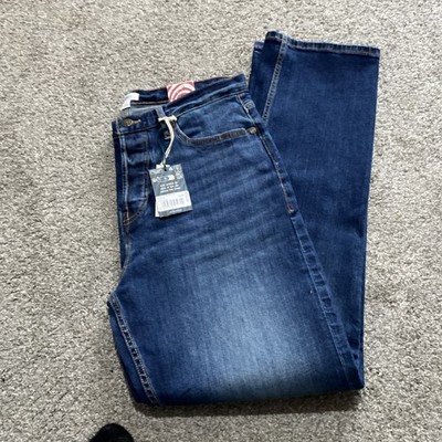 White Stuff Herren Jeans W 32 R in Blau Baumwolle Eastwood Straight Jeans Mid Denim