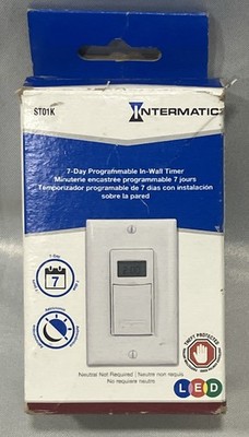 Intermatic ST01K Astronomic Digital In-Wall Timer 7-Day Programmable White - NEW