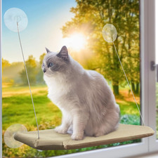 Cat Window Perch, Strong Suction Cups Easy Clean Safety Cat Hammock Window Seat