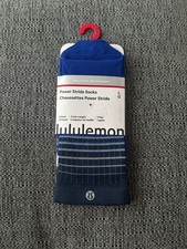 NWT lululemon Power Stride Crew Socks - Blue  Navy reflecting size large
