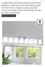Diduio 8-Light Bathroom Vanity Light Brushed Nickel Bathroom Light Fixtures 8