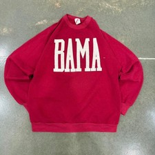 Vintage 1989 Jerzees Alabama BAMA Crewneck Sweatshirt Red Size XL