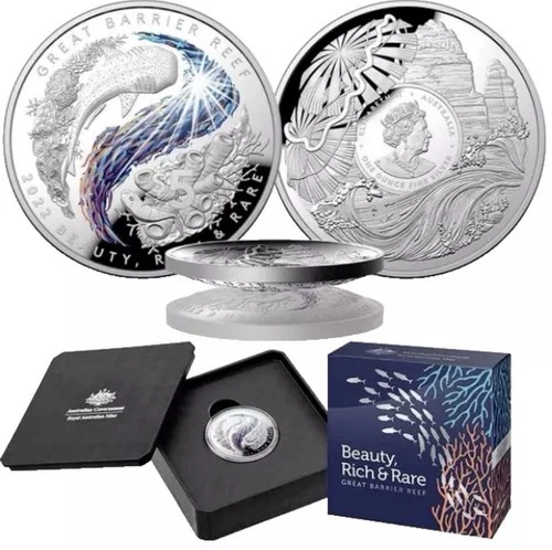 2022 $5 Beauty Rich & Rare Great Barrier Reef - Domed SILVER Proof