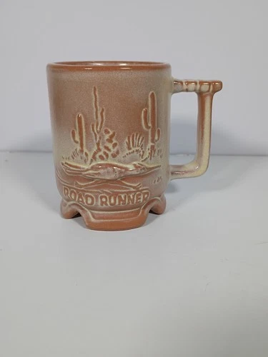 FRANKOMA Pottery Road Runner Coffee Mug Desert Gold #C1 10 oz