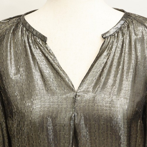 Derek Lam 10 Crosby Sz 0 Silk Blend Gold Metallic Blouse Ruffle Party Formal NYE - Picture 4 of 17