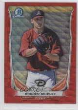 2014 Bowman Draft Top Prospects Chrome Red Wave Refractor /25 Braden Shipley