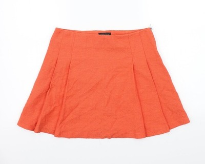 Topshop Damen orange A-Linie Rock Größe 10