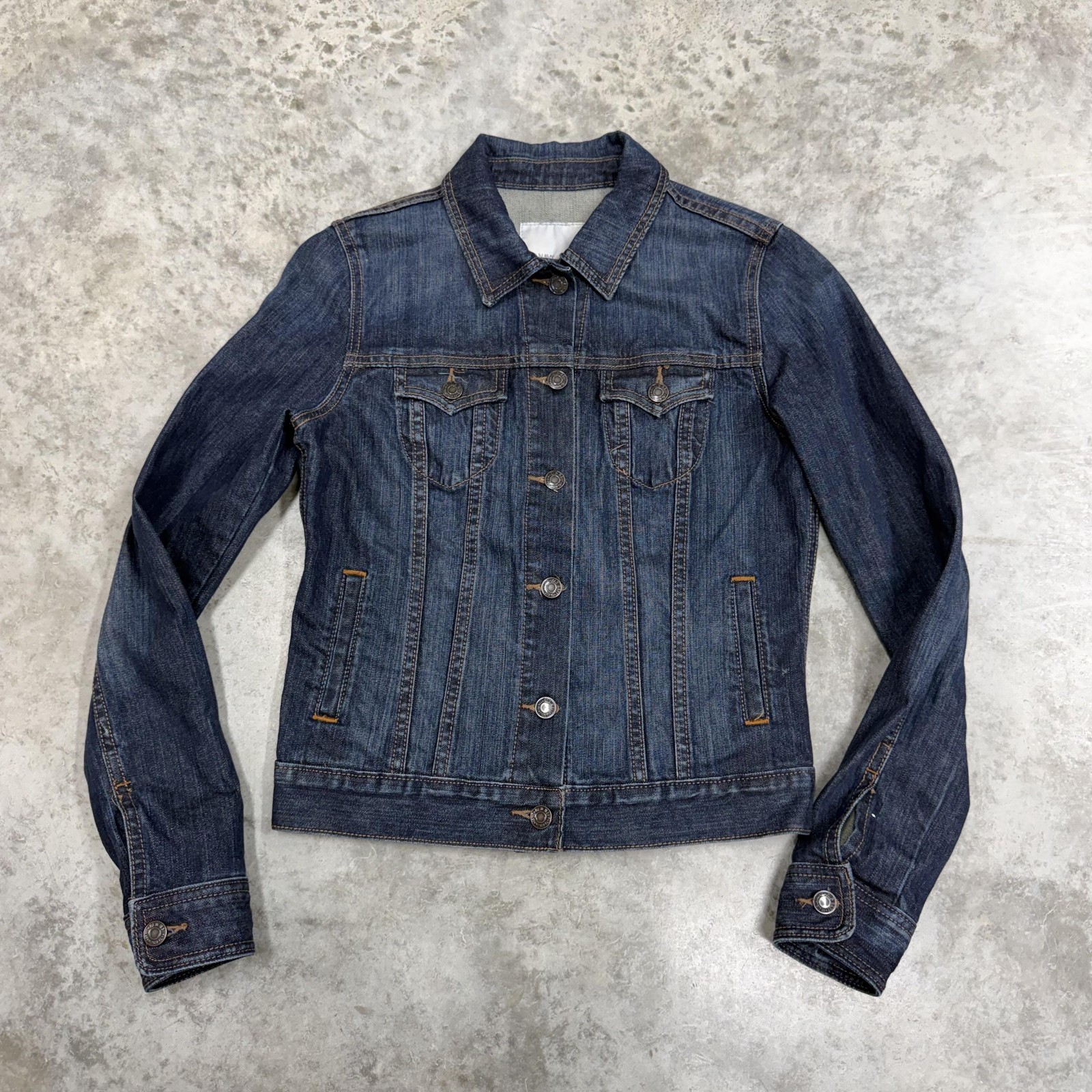 Old Navy Jacket Womens Small Blue Denim Trucker Button Front Classic Casual