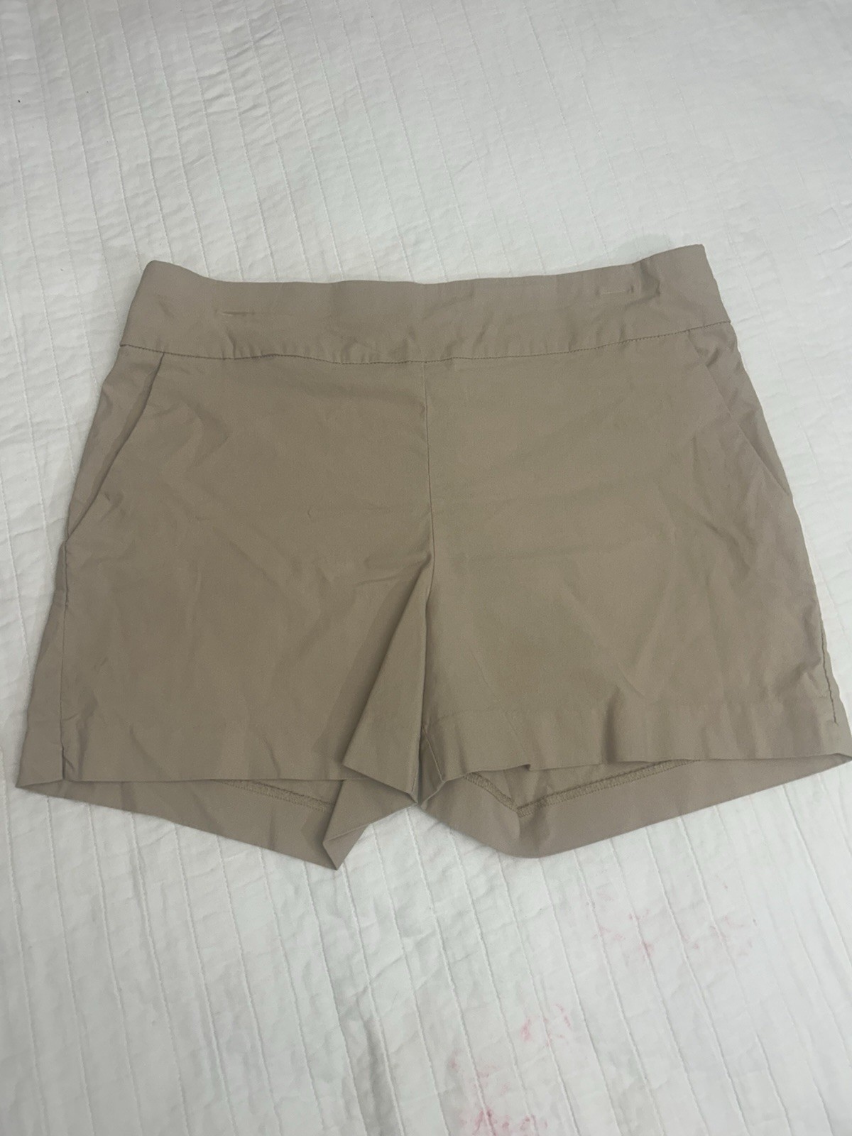 New York & Company 7th Avenue Chino Shorts Beige Pockets Women's Size L
