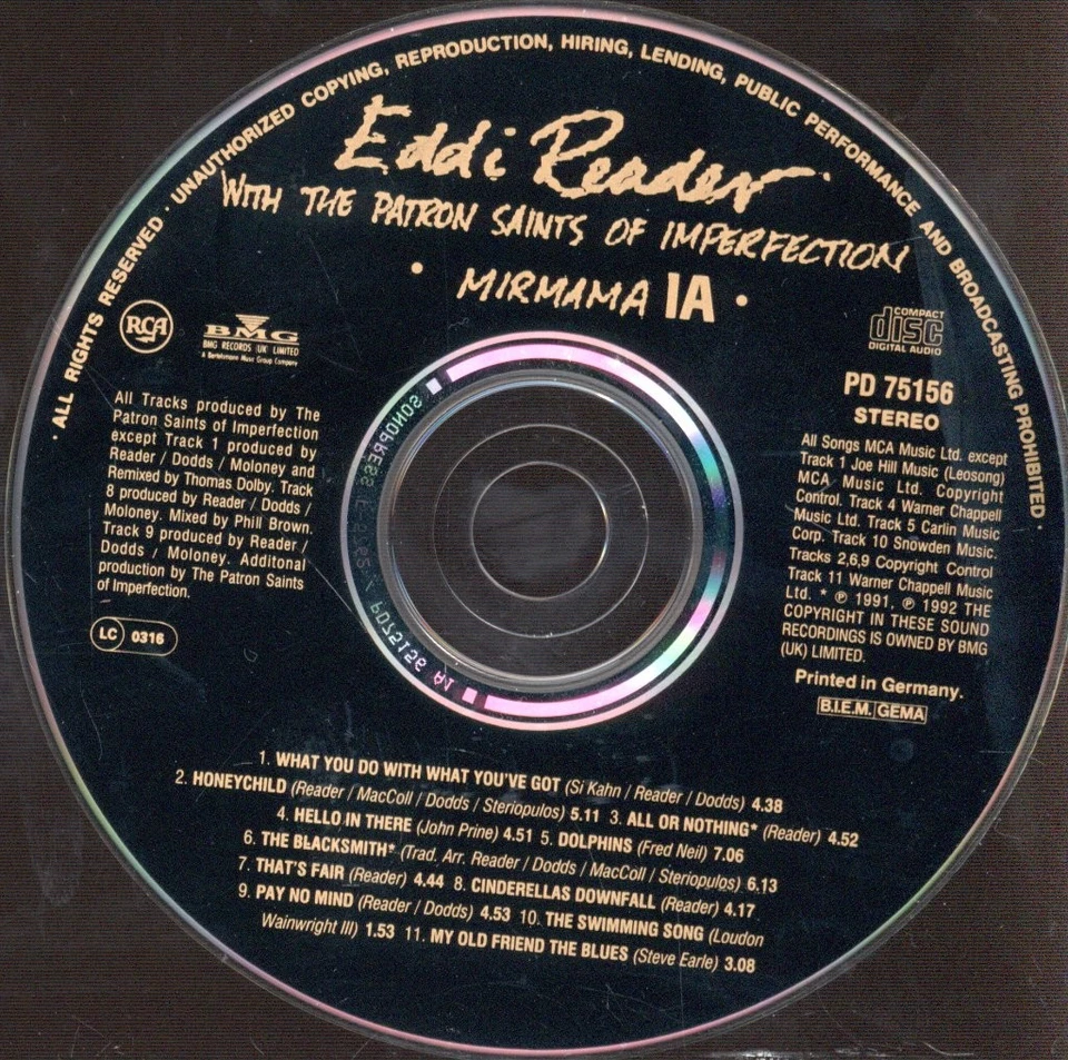 Eddi Reader Mirmama CD Europa RCA 1992 PD75156 - Bild 3 von 3