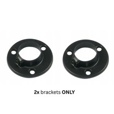 Wardrobe Rail Round Hanging Black Tube 25mm + End Supports + Screws 3 Lengths