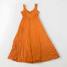 Banana Republic Sz Medium Orange Tank Dress V-neck polyester,Spandex,cotton