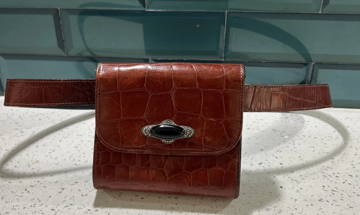 VTG Judith Jack NY Mahogany Reptile Leather Sterling With  display picture 3