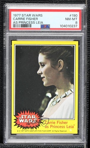1977 Topps Star Wars #190 Carrie Fisher as Princess Leia — PSA 8