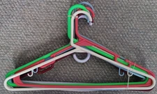 Lot of 10 Plastic Coat Hangers Multiple Colors Adult Clothes Organization Closet