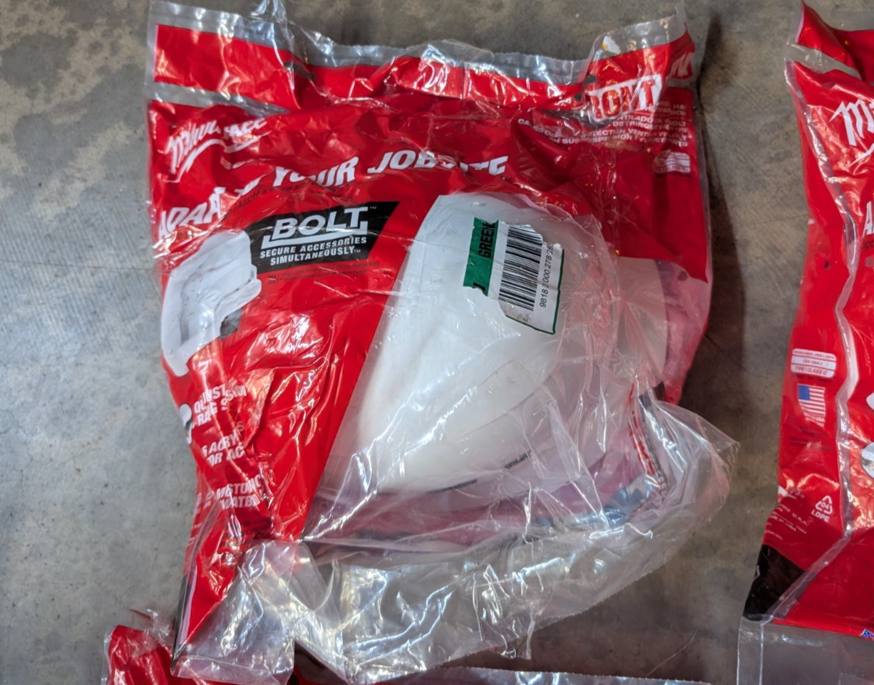 Milwaukee White Front Brim Vented Hard Hats- LOT OF 4 Hard Hats