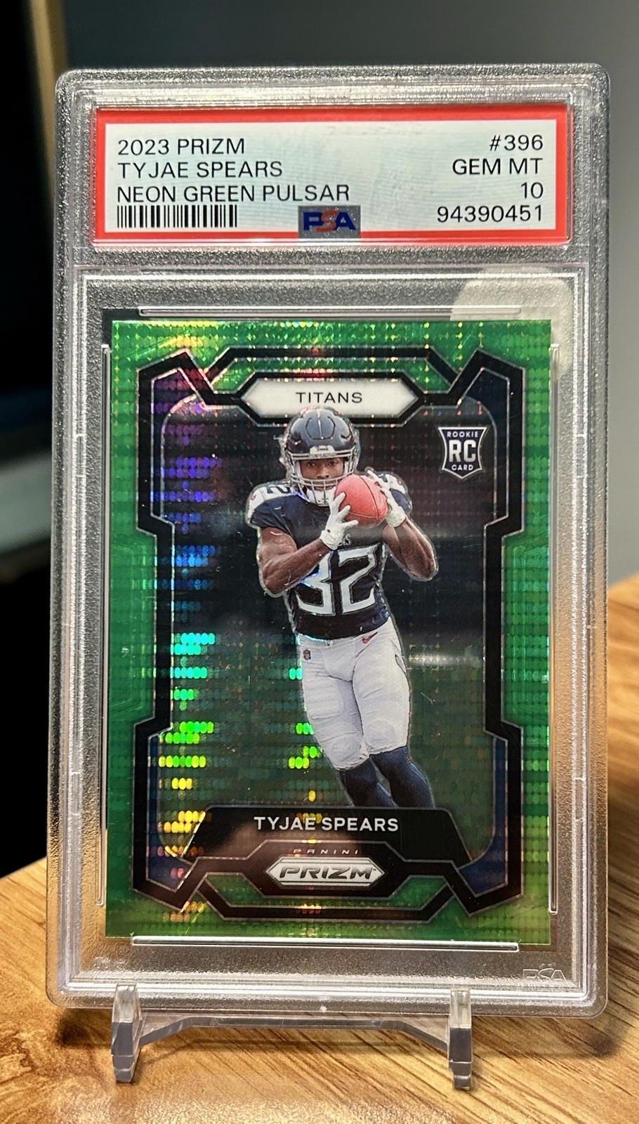 Tyjae Spears Panini Prizm #396 Neon Green Pulsar