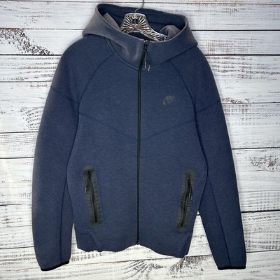 Nike Sportswear Tech Fleece Full-Zip Hoodie Heather Navy Blue (FB7921-473) Small