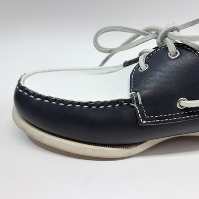 Allen Edmonds MLB Chicago Cubs Navy White Leather Boat Shoes  display picture 1