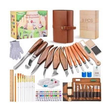 Olerqzer Deluxe Wood Carving Kit,56 PCS Wood Carving Tools Set with... Fast Ship