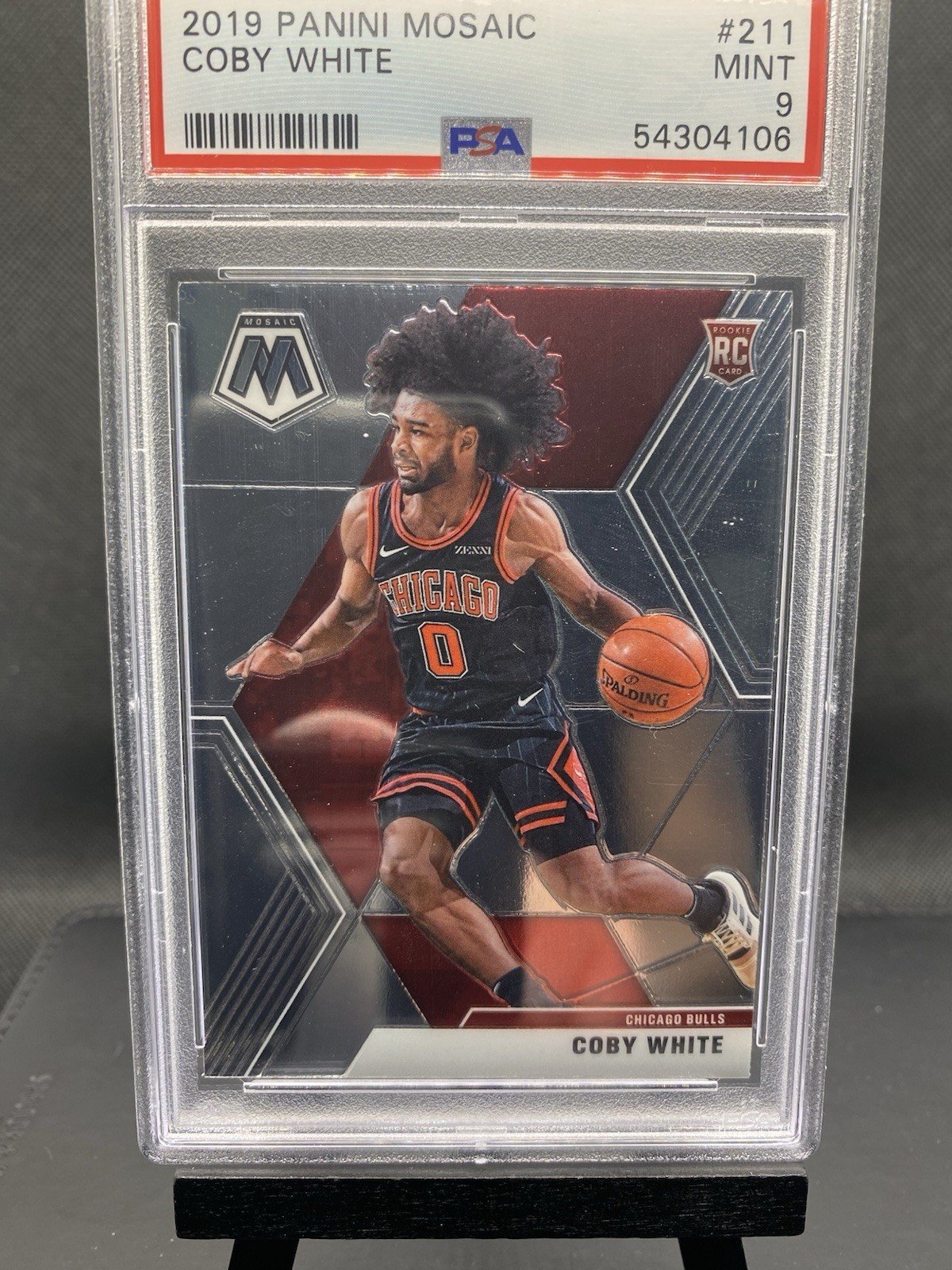 Coby White 2019 Panini Mosaic #211 Rookie PSA 9 Mint Chicago Bulls RC