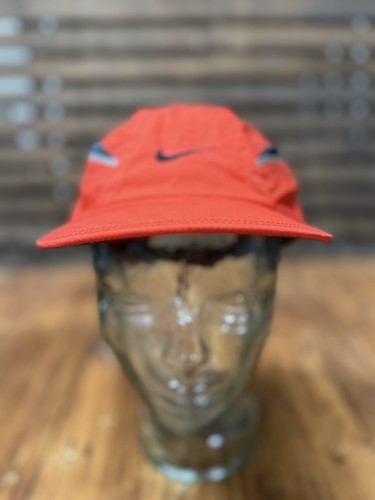 🔥Cappello Vintage Nike Clima-Fit Rosso Nero Raro Riflettente Strapback 7 Pannelli Running - Foto 2 di 10