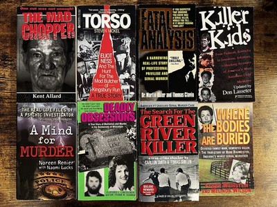 Lot of 8 True Crime Books | Serial Killers, Psychopaths, FBI Investigations
