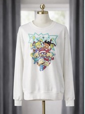 Nickelodeon Rugrats Crew Neck Sweatshirt White Graphic Womens Size Medium