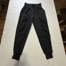 Black Jogger Activewear Pants Women's Size 6/M Drawstring Elastic Waist Pockets