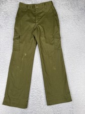 VINTAGE Boy Scouts Pants Youth 14 Green Official Uniform Twill Cotton 27x28 READ