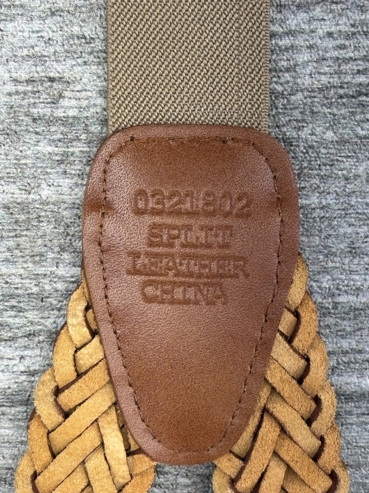 Braided Split Leather Stretch Y-Back Button Down … - image 6