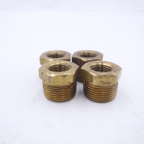 4 Pack 3/4" Male NPT x 1/2" Female NPT Brass Hex Reducer Bushing