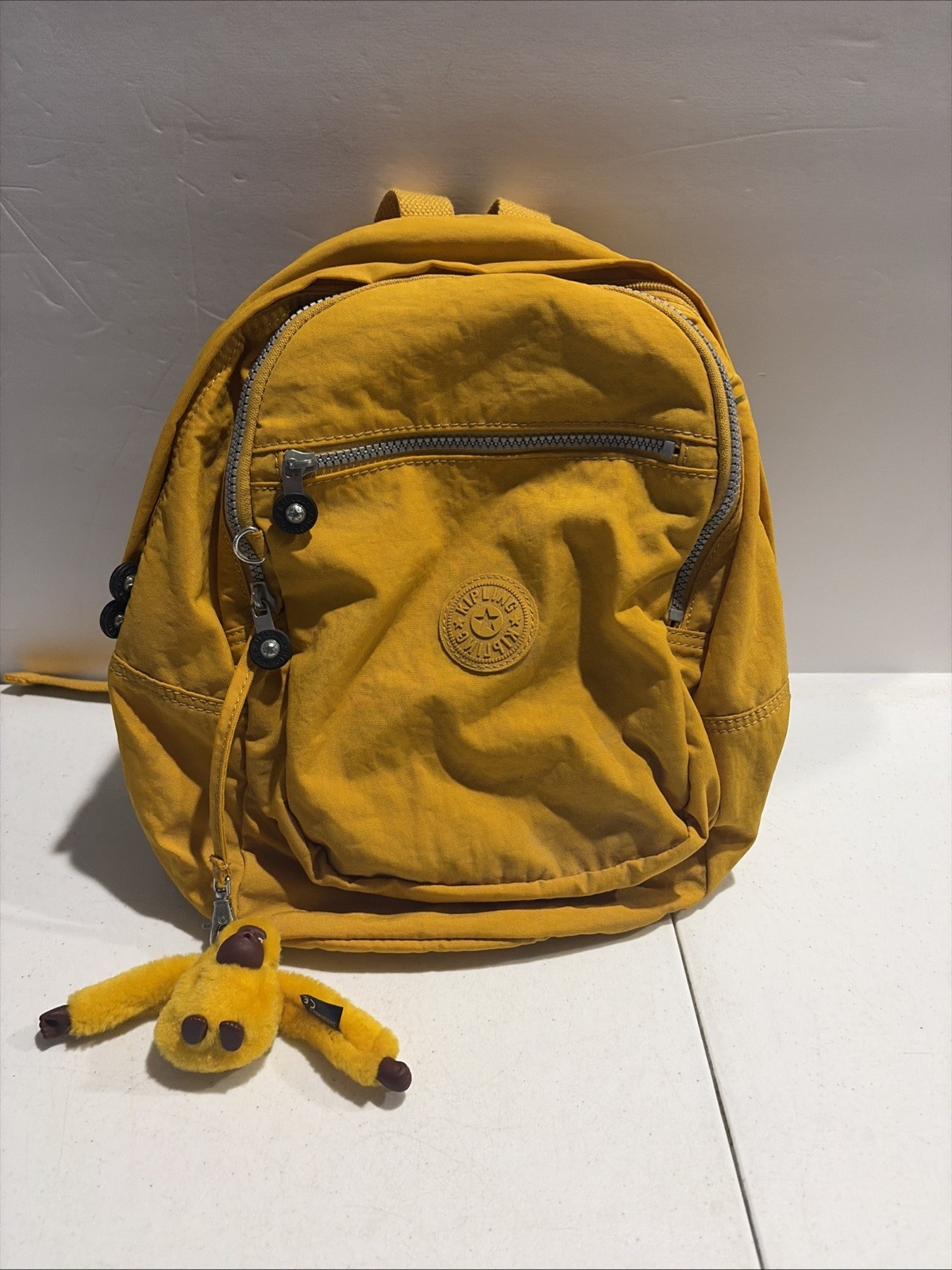 Kipling Back Pack Live Light Monkey Yellow 14” - image 1