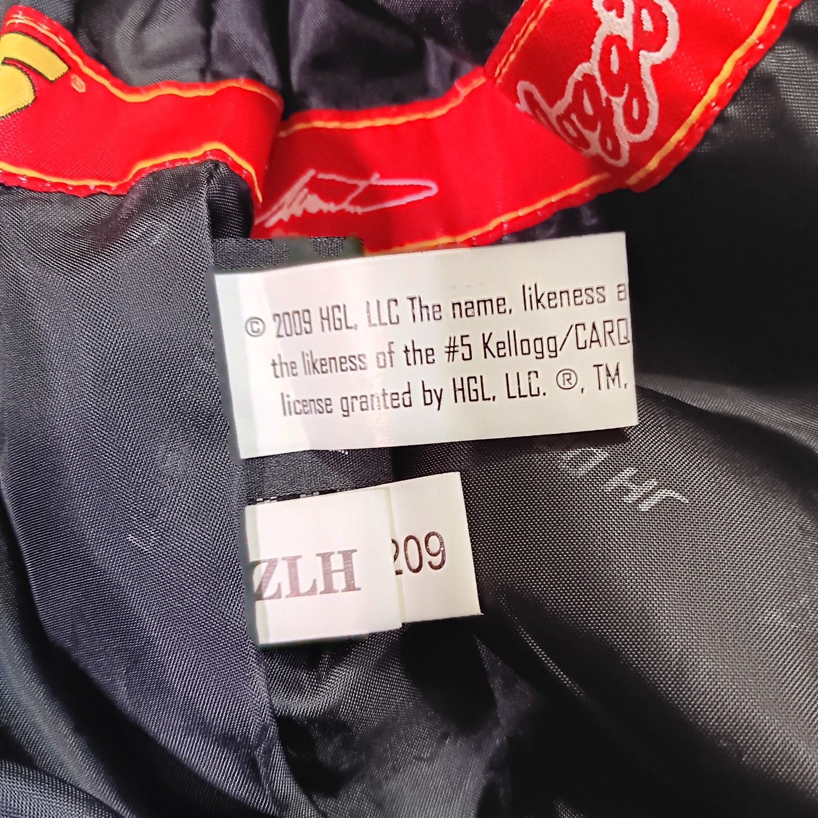 JH Design Group Kelloggs Racing Black NASCAR Jacket Size L