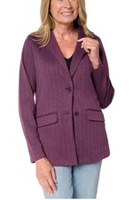 Denim Co. Women's Knit Jacquard Blazer Deep Wine
