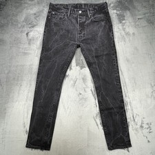 Jeans Levis 501 nero W34 L32 taglio dritto bottoni fly denim
