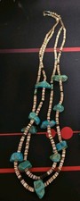 Turquoise Nugget Necklace Sterling Silver Authentic Heishi beads Kingman AZ