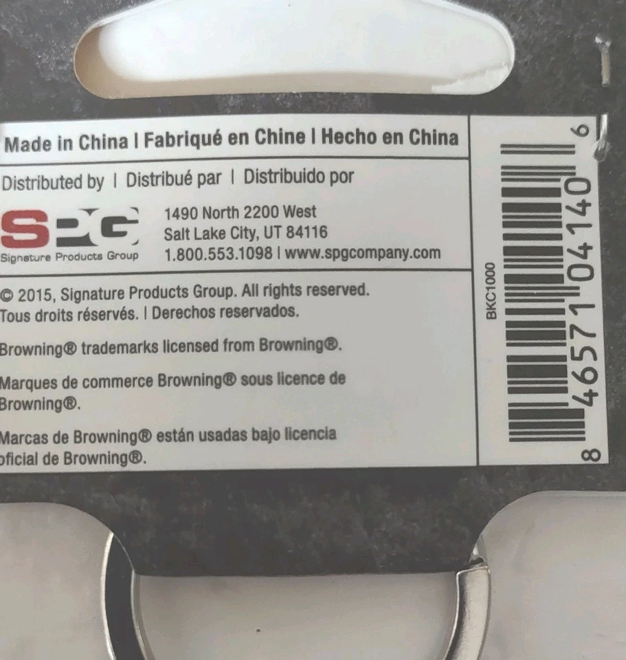 Llavero Browning Tono Plata, Buckmark Llavero Anillo Llavero Soporte Caza Foto 3 de 4