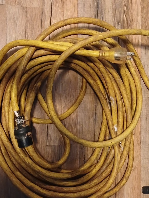 Huge Yellow Extension Cord Tested Works Heavy Duty