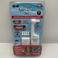 SPIN SMILE 360 PROFESSIONAL GRADE TOOTH POLISHER INCLUDE 4 BONUS TIPS SEEN TV !