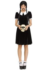 Brand New The Addams Family Wednesday Addams Inspired Gothic Girl Adult Costume