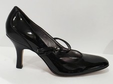 Circa Joan David CJCECILIA Black Patent Leather Heel Pump Buckle Strap 6 M Used