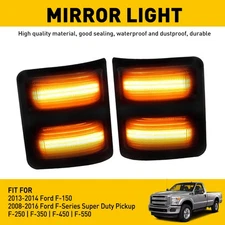 Smoke Amber LED Side Mirror Light For Signal 2008-2016 Ford F-250 F-350 F-450 SD
