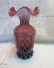 FENTON DIAMOND OPTIC The Museum Collection 2002 vase 7" tall