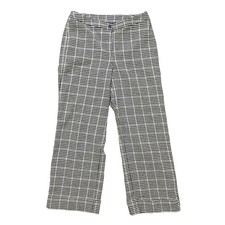 Vintage HARVE BENARD 100 Wool Wide Leg Houndstooth Plaid Pants WOMEN'S 10