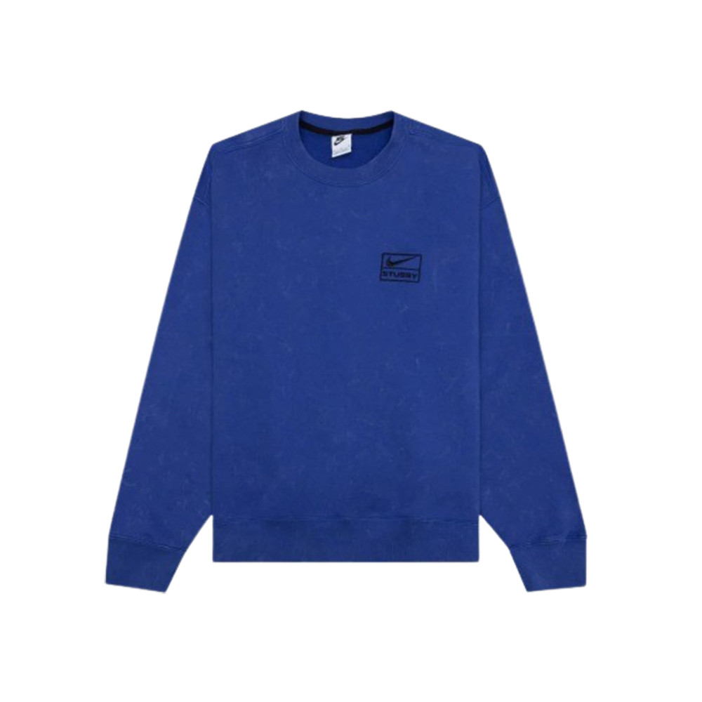 Nike x Stussy Acid Washed Crewneck Game Royal Men Official